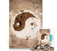 Puzzle Vintage Yin et Yang 1000 pièces Jeu Amusant Technologie de découpe Laser avancée Jouet d'intérieur pour Les fêtes (38x52cm)