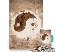 Puzzle Vintage Yin et Yang 1000 pièces Jeu de mémorisation mentale Découpe de Haute précision Activité Manuelle Défi cérébral interactif pour la Maison (50x75cm)