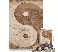 Puzzle Vintage Yin et Yang 1000 pièces pour Adultes, défi Mental, activité sereine, Assemblage sans Couture, Cadeau de Noël (50x75cm)