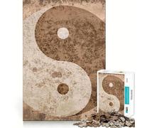 Puzzle Vintage Yin et Yang de 1000 pièces,activité ludique et stimulante pour Le Cerveau,sans espaces,à Partager en Famille ou Entre Amis (38x26cm)