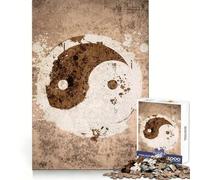 Puzzle Vintage Yin et Yang de 1000 pièces pour Adolescents, entraînement cérébral, Plaisir Facile, découpe Laser, Joli Cadeau (38x26cm)