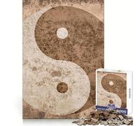 Puzzle Vintage Yin et Yang pour Adultes, 1000 pièces, Stimulation cérébrale, apaisement de l'esprit, Divertissement, découpe de qualité supérieure, Joli Cadeau (38x52cm)
