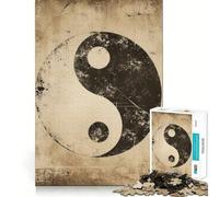 Puzzle Vintage Yin Yang 1000 pièces pour Adultes,Jeu de mémoire,Assemblage précis sans espaces,activité apaisante pour la détente mentale (38x26cm)