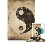 Puzzle Vintage Yin Yang pour Adultes,1000 pièces,Jeu Stimulant la réflexion,Structure à emboîtement précise,Facile à Apprendre,pour Le Plaisir de Toute la Famille (38x52cm)