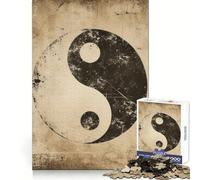 Puzzle Vintage Yin Yang pour Adultes, 1000 pièces, Symbole de mémoire, détente et Assemblage sécurisé, Cadeau de Noël Chaleureux (38x26cm)