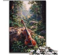 Puzzle Violon dans la forêt pour Adolescents 1000 pièces, Art intéressant, réduction du Stress, liste de souhaits avec Père Noël (14 Ans) (50x75cm)