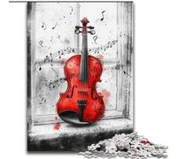 Puzzle Violon Rouge pour Adultes 1000 Pièces, Convient aux 14 Ans et Plus, Amusement en Famille, Idéal comme Cadeau pour Toute la Famille (26x38cm)