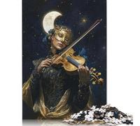 Puzzle Violoniste sous la Lune 1000 pièces Puzzle Adulte en Bois pour s'amuser en Famille et Jouer Le Soir 1000 pièces (75 x 50 cm)