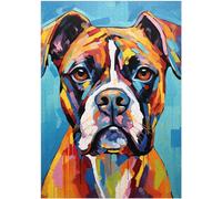 Puzzle visage de chien Boxer 300/500/1000 pièces, style peinture moderniste Boxer Dog Mug Shot Puzzle (1000 pièces (50 x 75 cm)