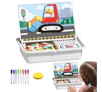 Puzzle Visage Magnétique, Jeu Éducatif Double Face, Jeu d'Association Visage et Habits pour Maternelle Voyage Maison, Cadeau pour Noël Année Nouvelle École