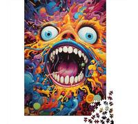 Puzzle Visages psychédéliques colorés, Anti-Stress, en Carton 100% recyclé, pour Adultes et Enfants, Cadeau Unique, 1 000 pièces (38 x 26 cm)
