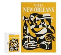 Puzzle Visit New Orleans Vintage Poster, 300 PCS, Activité Créative À La Maison, comme Cadeau du Nouvel an pour Adultes Passionnés, À Offrir