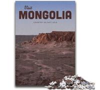 Puzzle Visitez la Mongolie 1000 pièces pour Adultes et Adolescents, Cadeau d'anniversaire idéal pour Tuer Le Temps, décoration Murale pour 14 Ans et Plus (1000 pièces, 26x38cm)