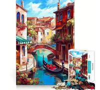 Puzzle Visitez Venise 1000 pièces,Jeu Amusant et ludique grâce à sa Technologie de découpe Laser avancée (50x75cm),Jouet d'intérieur idéal pour Les Vacances