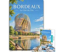 Puzzle Visuel Bois, Adulte, Cite du Vin, 1000 pièces | Cadeau sans écran pour Noël : activité sans écran à la maison en intérieur.