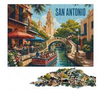 Puzzle Visuel Bois, Adulte, San Antonio, 1000 pièces | À la maison : Cadeau puzzle: indices de couleur et de forme pour organiser le montage à la maison.
