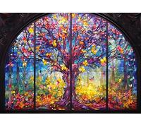 Puzzle vitrail de 1 000 pièces pour adultes - Architecture d'église - Puzzle coloré - Prague - République tchèque - Activité artistique stimulante - Décoration d'intérieur - Cadeau - 69,5 x 50,7 cm