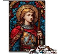 Puzzle vitrail Saint A de 1000 pièces, Jeu Stimulant et Familial avec Affiche et fiche de Questions-réponses 26x38cm
