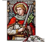 Puzzle vitrail Saint A pour Adultes 1000 pièces, Jeu Stimulant, Jouets, décoration Murale, Cadeaux d'anniversaire et de Noël Uniques (26x38cm)