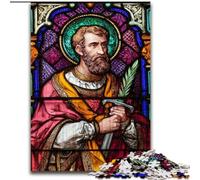 Puzzle vitrail Saint A pour Adultes et Adolescents, 1000 pièces, Jeu Stimulant et interactif en Famille (26x38cm)