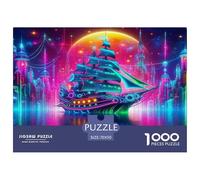 Puzzle Voilier Composé De 1000 Pièces pour Adultes,Galion néon Vibrant Un Jeu De Dexérité Très Difficile Puzzle D'intelligence 70x50cm/1000pcs