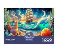Puzzle voilier éducatif pour Adultes Bateau dans Une mer déchaînée, 1000pcs, 70x50 cm, pour la décoration intérieure