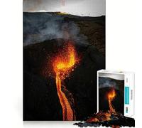 Puzzle Volcanique Rugissement 1000 pièces Jeu de Concentration mentale Conception sans Espace Défi cérébral interactif pour la Maison (38x26cm)