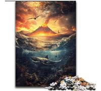 Puzzle Volcans en mer 1000 pièces pour Adolescents, Jouets addictifs pour la décoration intérieure (26x38cm)