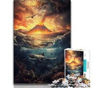 Puzzle Volcans en mer 1000 pièces pour Adultes, Jeu Familial Anti-Stress, défi Difficile, Collection d'artistes, Beaux-Arts (38x26cm)