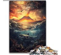 Puzzle Volcans en mer pour Adolescents 1000 pièces, Art intéressant, réduction du Stress, liste de souhaits avec Père Noël pour Les 14 Ans (50x75cm)