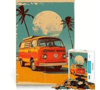 Puzzle Volkswagen Pop Art 1000 pièces pour Adolescents,Jeu de Concentration mentale,découpe de précision,Bords Lisses, pour Les fêtes (38x26cm)