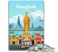 Puzzle Voyage à Bangkok 1000 pièces pour Adultes et Adolescents, à partir de 14 Ans Entraînez Votre Cerveau et Vos Mains Cadeaux de Noël 1000 pièces (50x75cm)