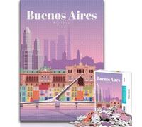 Puzzle Voyage à Buenos Aires pour Adolescents 1000 pièces, Jeux éducatifs, décoration Murale, Cadeaux d'anniversaire et de Noël Uniques 38x26cm