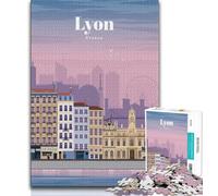 Puzzle Voyage à Lyon 1000 pièces pour Adultes, Cadeau d'anniversaire, Jouet éducatif et décompressant, Art Mural 38x26cm