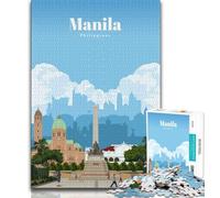 Puzzle Voyage à Manille pour Adultes et Adolescents, Jeu Stimulant et Jeu Familial idéal comme Cadeau pour Toute la Famille 50x75cm
