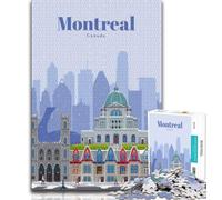 Puzzle Voyage à Montréal 1000 pièces pour Adultes et Adolescents, Jouets éducatifs, Jeux Anti-Stress, liste de souhaits avec Le Père Noël 38x26cm