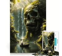 Puzzle Voyage au cœur du crâne de la Jungle 1000 pièces Jeu Amusant Technologie de découpe Laser avancée Jouet d'intérieur pour Les fêtes (38x26cm)