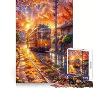 Puzzle Voyage d'automne en Tramway pour Adultes, 1000 pièces, entraînement à la Concentration, évasion et Pleine Conscience, Cadeau Symbolique (38x52cm)
