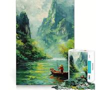 Puzzle Voyage sur Le fleuve Vietnam pour Adolescents,1000 pièces,Jeu Stimulant l'esprit,Taille Uniforme,pièces précises,activité Amusante en Famille Le Soir (50x75cm)