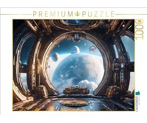 Puzzle · Vue d'un Vaisseau Spatial sur des planètes étrangères | Vaisseaux spatiaux et ovnis · 1000 pièces · Format assemblé 64 × 48 cm · CALVENDO Puzzle