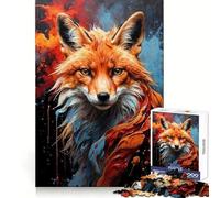 Puzzle Vulpine Majesty Renard Roux 1000 Pièces pour Adolescents Découpe Uniforme Idée Cadeau de Noël Unique (50x75cm)
