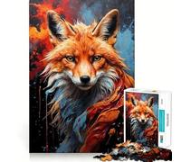 Puzzle Vulpine Majesty Renard Roux pour Adultes 1000 Pièces Jeu de Réflexion Stimulant Structure à Emboîtement Précise Facile à Apprendre Plaisir en Famille (38x52cm)