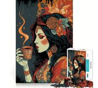 Puzzle We Love Coffee 1000 pièces,Jeu de mémoire,découpage de Haute précision,activité Manuelle,défi cérébral interactif pour la Maison (38x52cm)