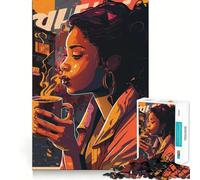 Puzzle We Love Coffee 1000 pièces pour Adolescents Jeu Stimulant pour l’Esprit,Assemblage sécurisé et Solide,activité Amusante en Famille Le Soir (38x52cm)
