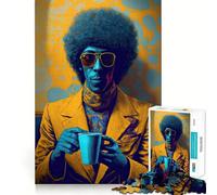 Puzzle We Love Coffee pour Adultes,1000 pièces,Jeu de mémoire et de réflexion,découpe Laser pour Un Assemblage Parfait,Cadeau Unique pour soulager Le Stress (38x26cm)