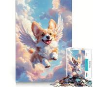 Puzzle Welsh Corgi aux Ailes d'ange 1000 pièces Développe la mémoire,ludique et de qualité Professionnelle pour stimuler l'esprit (50x75cm)