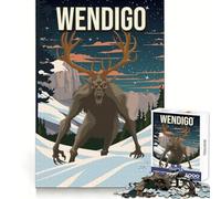 Puzzle Wendigo Cryptide Horreur 1000 pièces pour Adultes Détente et réflexion Bords Nets Idéal pour Noël (38x52cm)