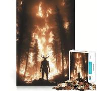 Puzzle Wendigo Gardien des Feux de Forêt 1000 Pièces Jeu de Construction Assemblage Parfait Activité Récompenseuse pour Les Jours de Pluie (50x75cm)