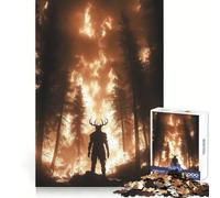 Puzzle Wendigo Gardien du Feu de Forêt pour Adolescents 1000 Pièces Stimulation de la Mémoire Loisirs Apaisants Assemblage sans Couture Cadeau de Noël Confortable (38x52cm)
