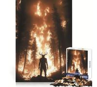 Puzzle Wendigo Gardien du Feu de Forêt pour Adolescents, 1000 Pièces, Stimule la Mémoire, Divertissement Simple, Découpe de Qualité, Cadeau d'anniversaire (38x26cm)